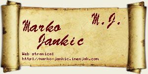 Marko Jankić vizit kartica